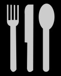 silverware, fork, knife, spoon, illustrated, silhouette